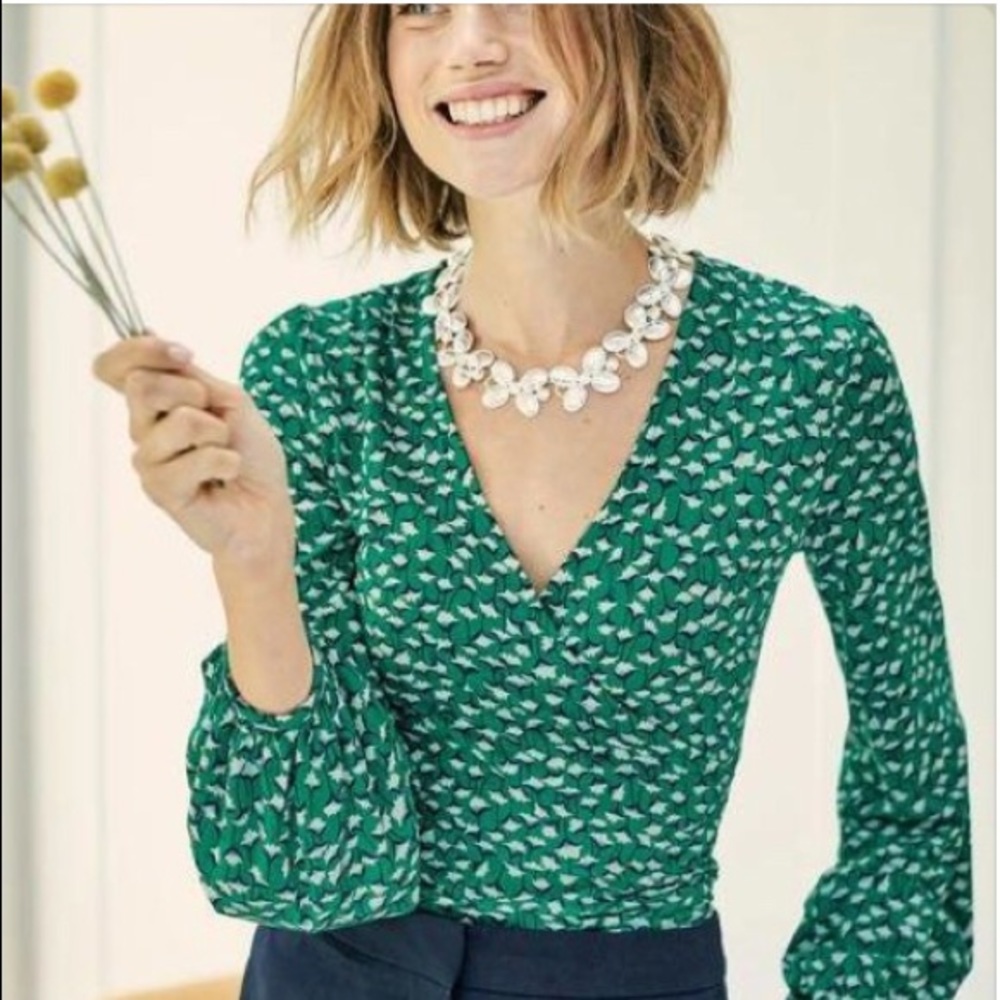 Boden Elodie long sleeve wrap top